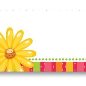 50 Daisy Die Cut Enclosure Cards and Envelopes for Messages Flowers Gifts